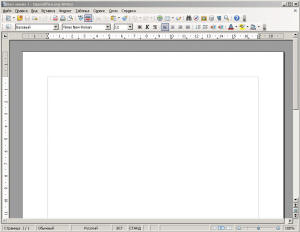 OpenOffice.org Writer скриншот стандартного окна